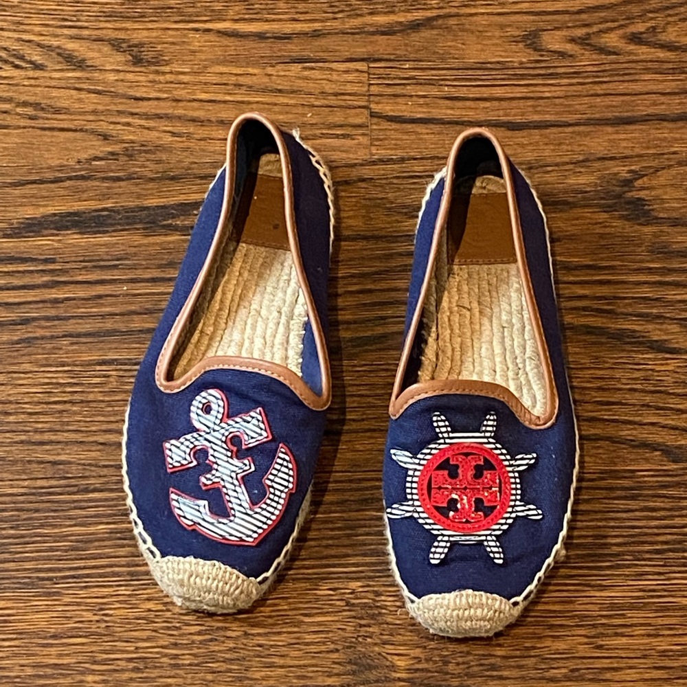 Tory Burch Navy Espadrilles